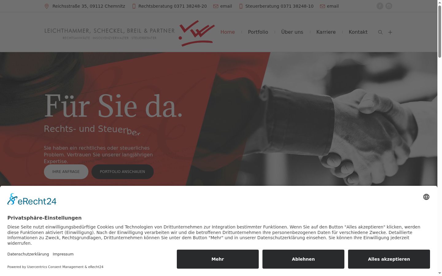 Screenshot del banner di consenso mostrato prima di qualsiasi interazione