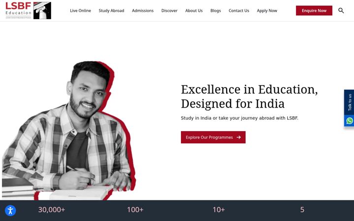 Screenshot of lsbfindia.org