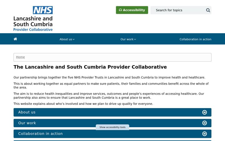 Screenshot of lscprovidercollaborative.nhs.uk