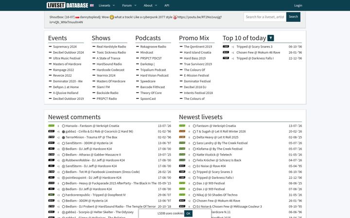 Screenshot van lsdb.eu