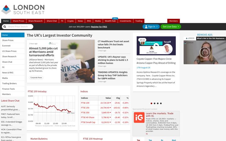 Screenshot of lse.co.uk