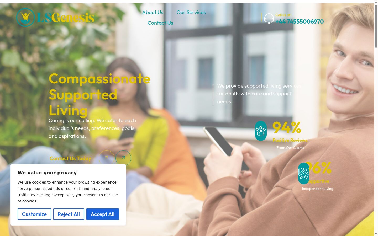 Capture d'écran de la bannière de consentement affichée avant toute interaction