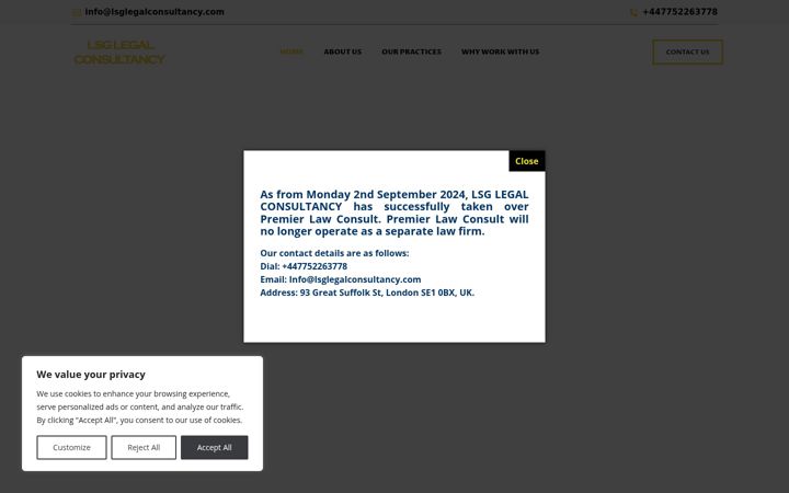 Screenshot of lsglegalconsultancy.com