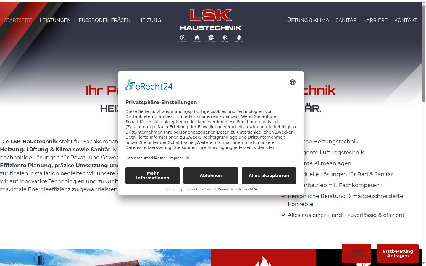 Screenshot of the consent banner shown before any interaction