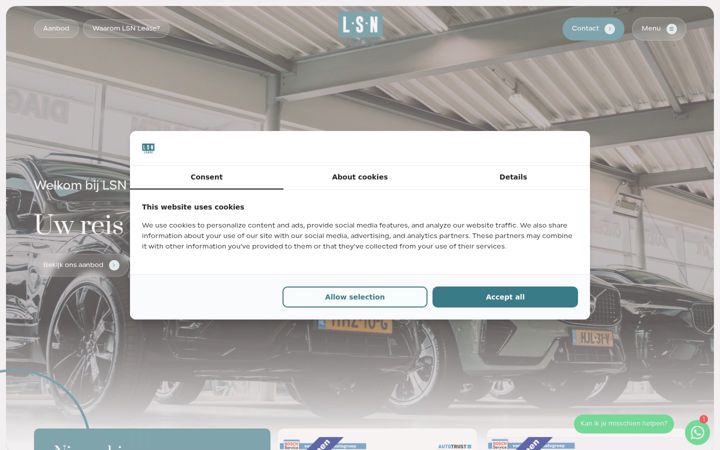 Screenshot of lsnlease.nl