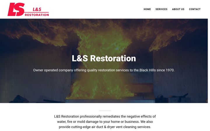 Screenshot of lsrestorationblackhills.com