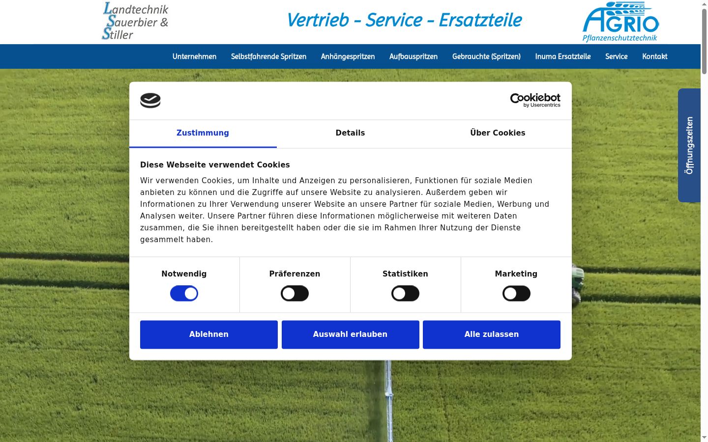 Posnetek zaslona pasice za privolitev, prikazane pred kakršno koli interakcijo