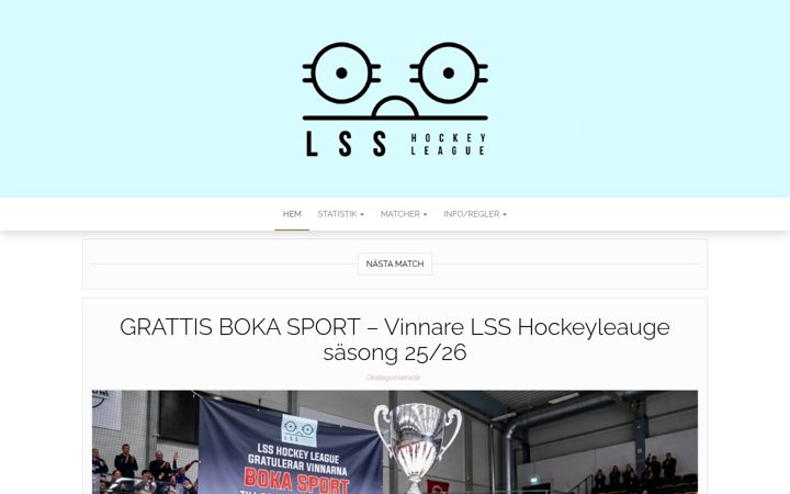 Screenshot of lsshockeyleague.se
