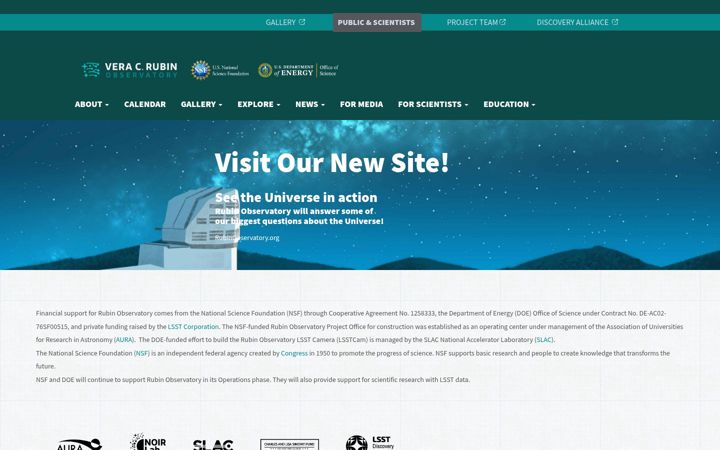 Screenshot of lsst.org