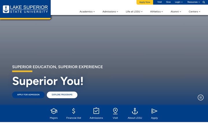 Screenshot of lssu.edu