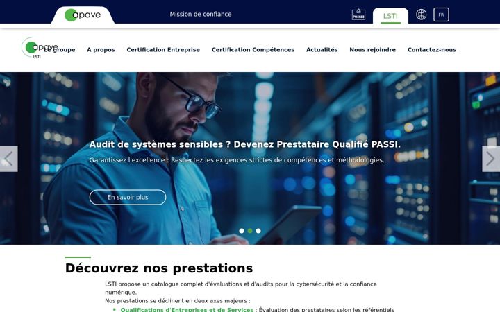 Screenshot of lsti-certification.fr