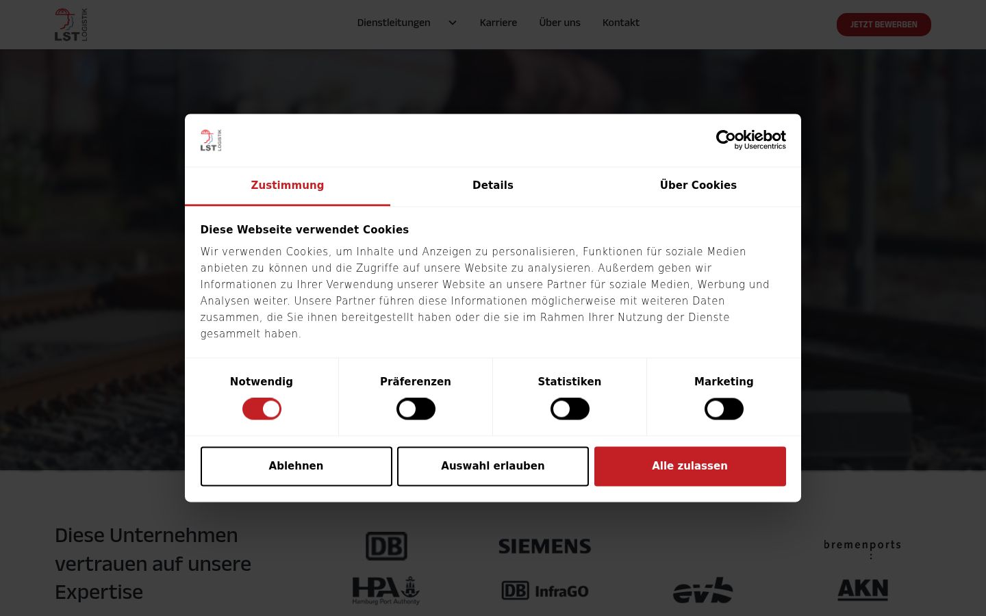 Ekrānuzņēmums ar piekrišanas baneri, kas tika rādīts pirms jebkādas mijiedarbības