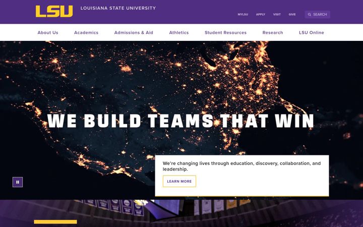 Screenshot ta' lsu.edu