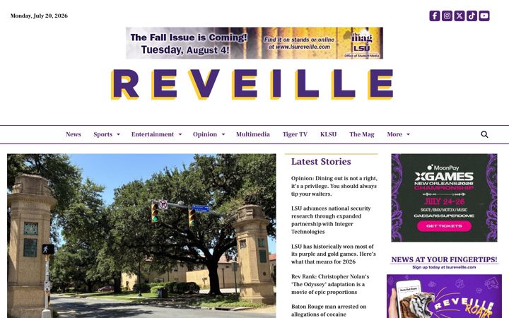 Screenshot of lsureveille.com