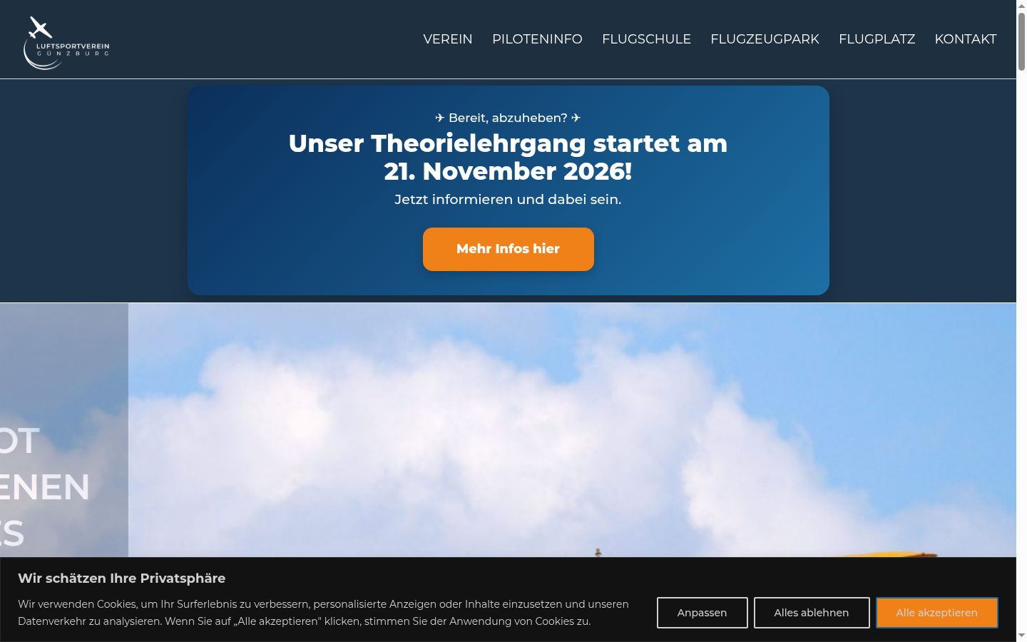 Screenshot tal-banner tal-kunsens muri qabel kwalunkwe interazzjoni