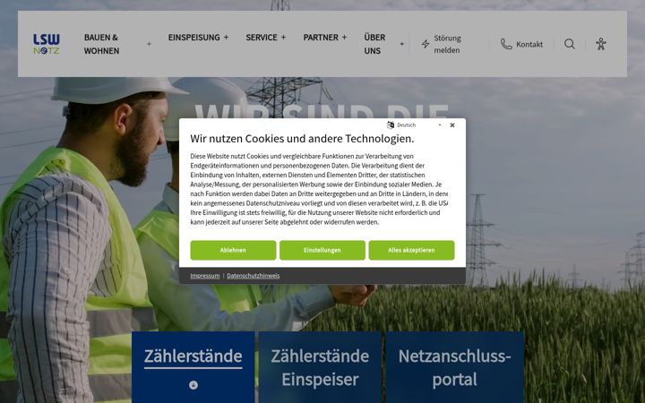 Screenshot of lsw-netz.de