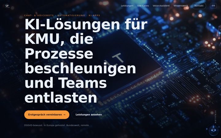 Screenshot of lt-ai-solutions.de