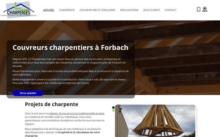 Screenshot of lt-charpentes.fr