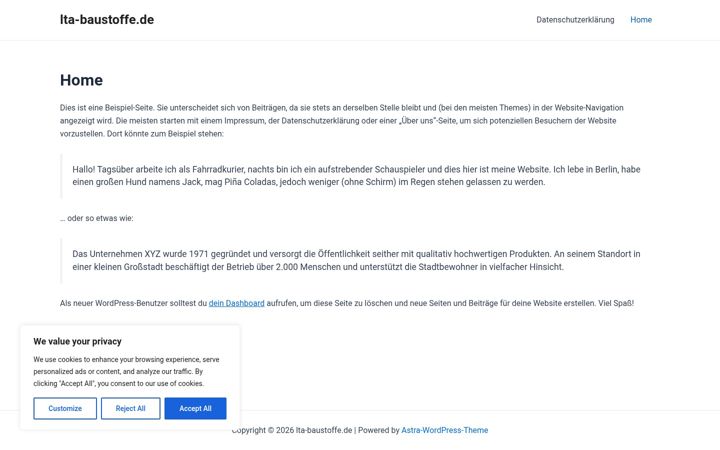 Screenshot of lta-baustoffe.de