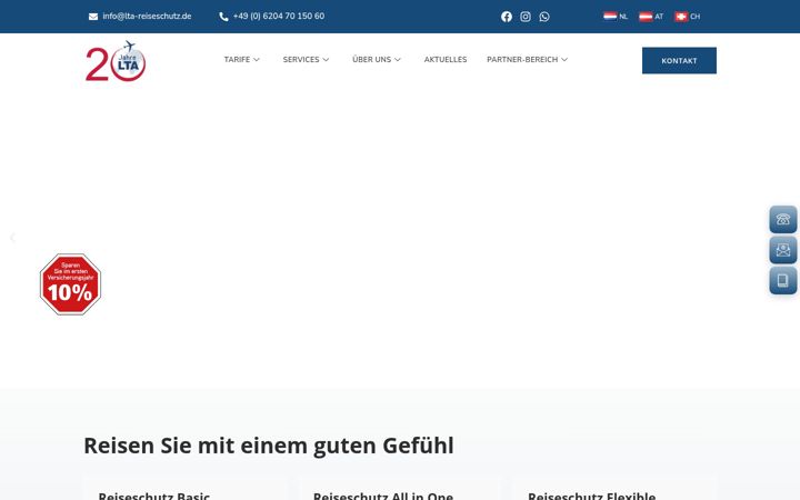 Screenshot of lta-reiseschutz.de