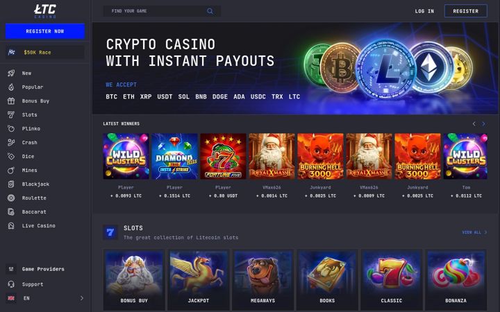 Screenshot of ltccasino.io