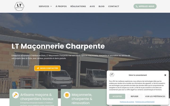 Screenshot of ltmaconneriecharpente.fr