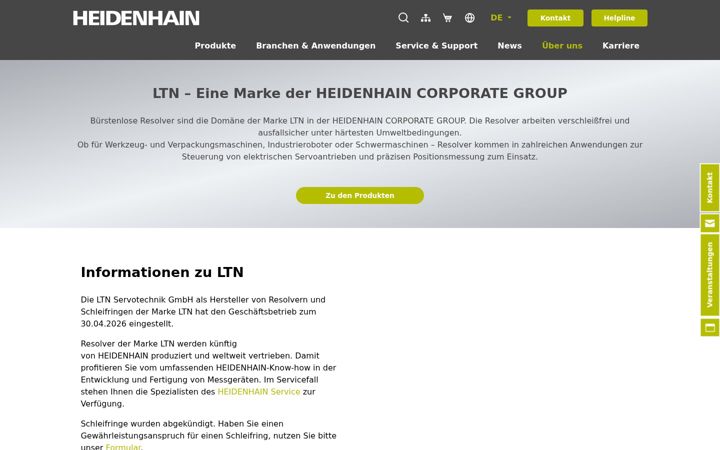 Screenshot of ltn-servotechnik.com