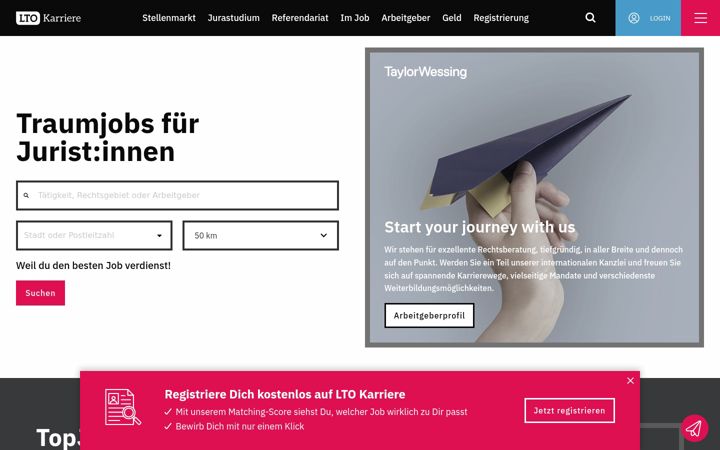 Screenshot of lto-karriere.de