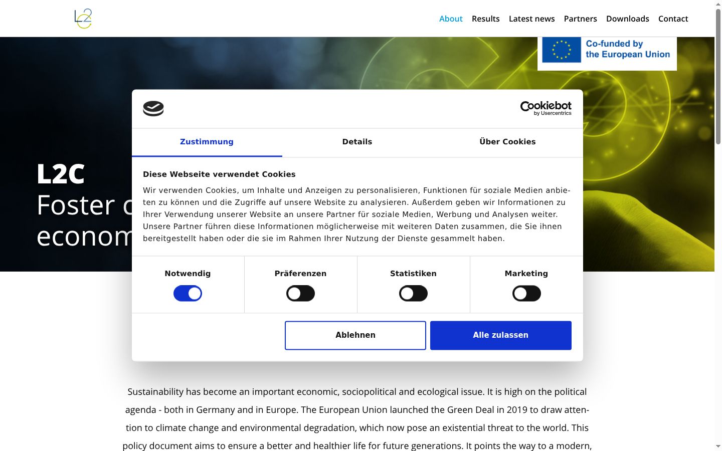 Captură de ecran a bannerului de consimțământ afișat înainte de orice interacțiune