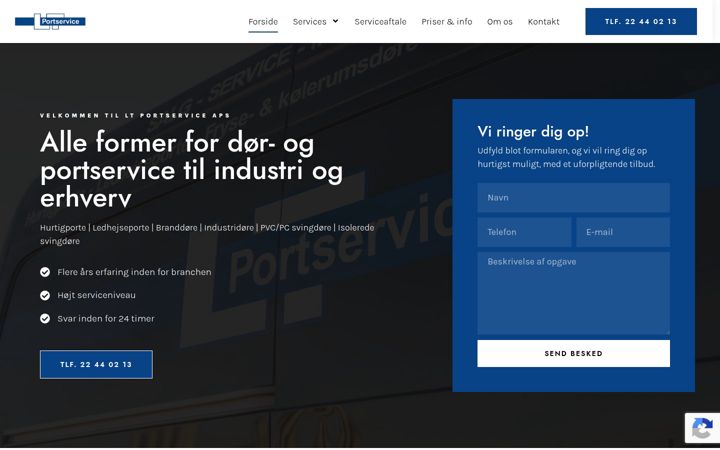 Screenshot stránky ltport.dk