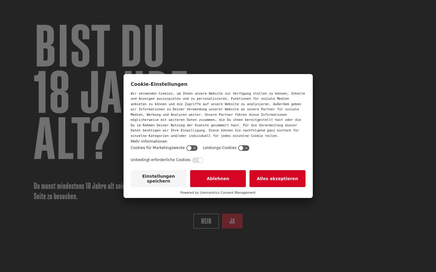 Capture d'écran de la bannière de consentement affichée avant toute interaction