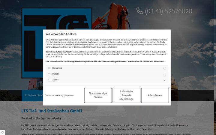 Screenshot of lts-strassenbau.de