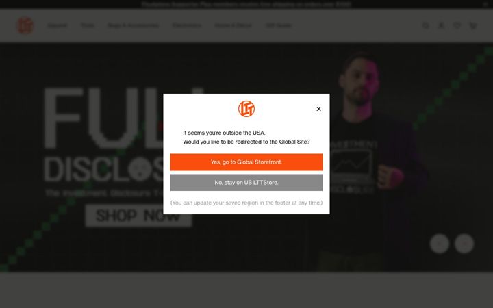 Ekraanipilt saidist lttstore.com
