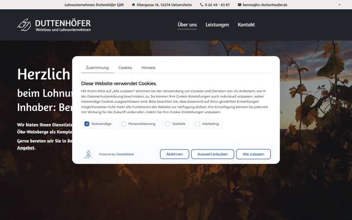 Screenshot of lu-duttenhoefer.de