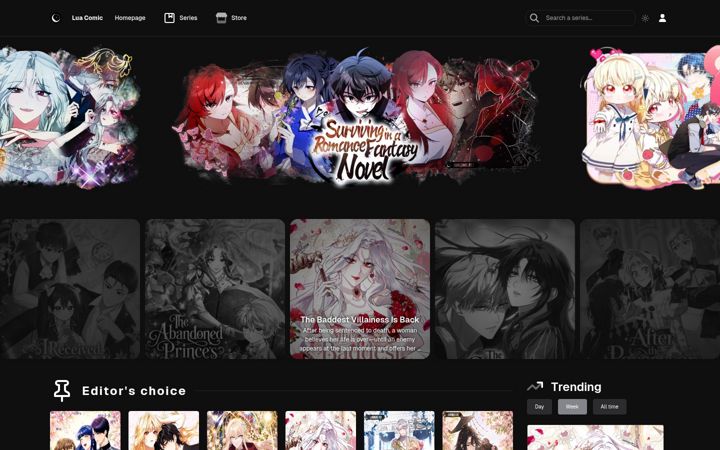 Screenshot of luacomic.org