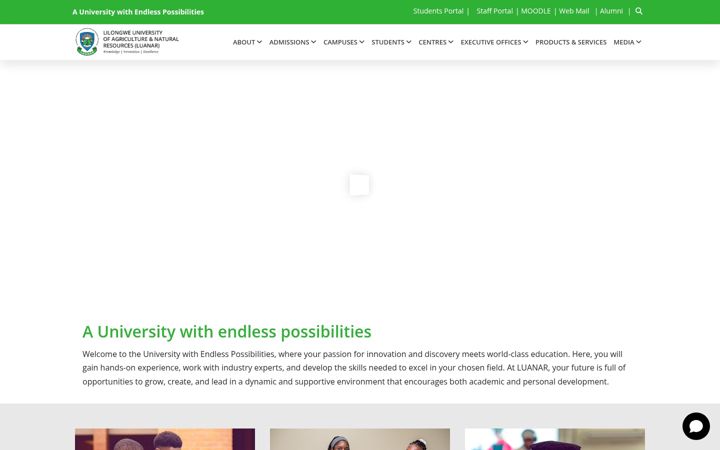 Screenshot of luanar.ac.mw