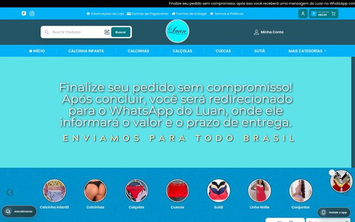 Screenshot of luanmodaintima.com.br