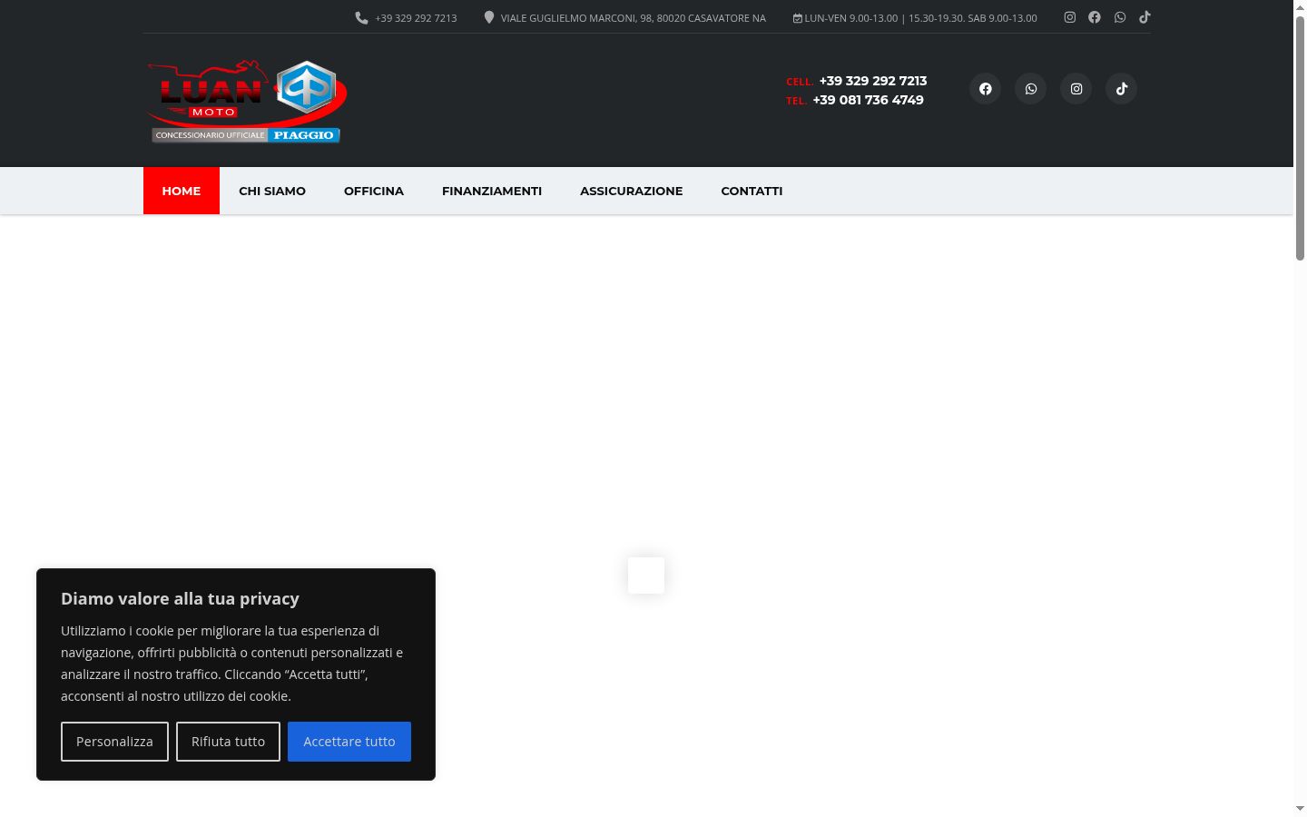 Screenshot des Einwilligungsbanners vor jeglicher Interaktion
