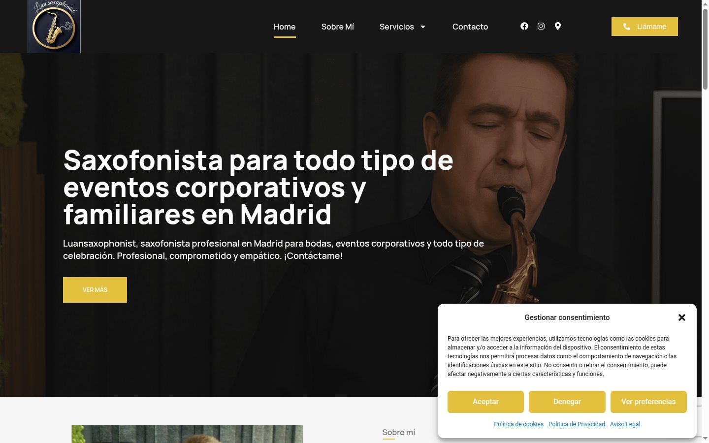 Screenshot del banner di consenso mostrato prima di qualsiasi interazione