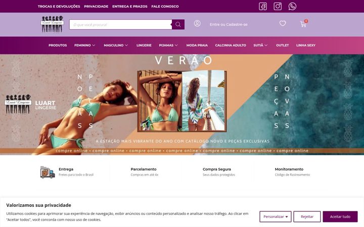Screenshot of luartlingerie.com.br