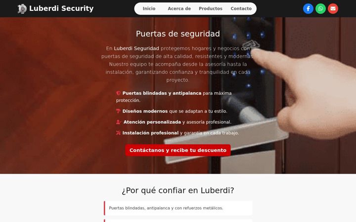 Screenshot of luberdisecurity.com