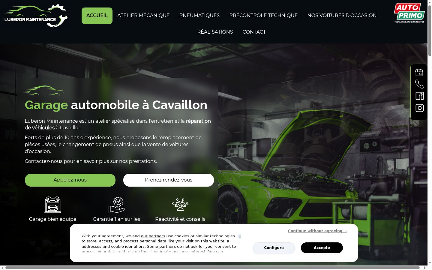 Screenshot del banner di consenso mostrato prima di qualsiasi interazione