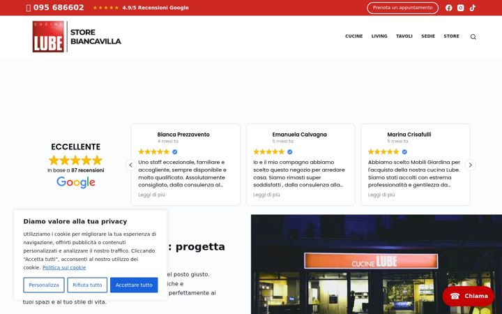 Screenshot of lubestorebiancavilla.it