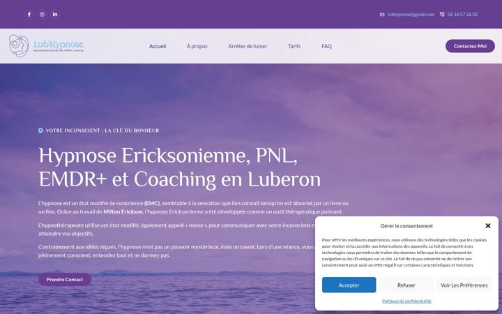 Screenshot of lubhypnose.com