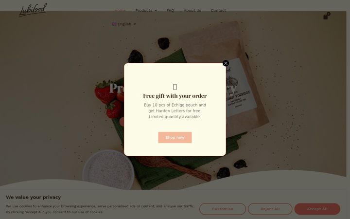 Screenshot of lubifood.com