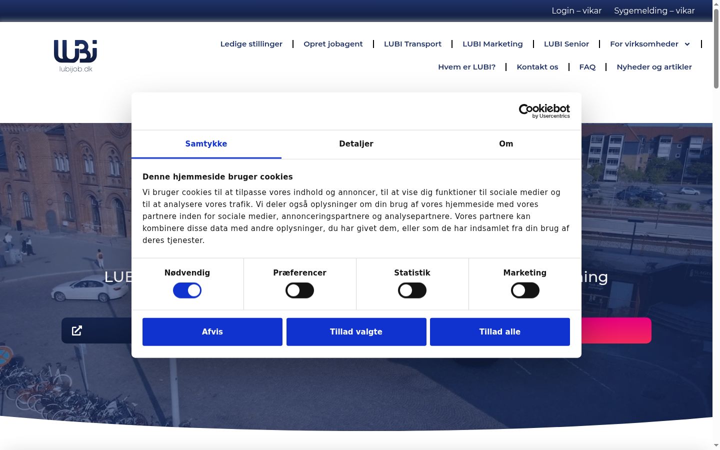 Screenshot van de toestemmingsbanner zoals getoond vóór enige interactie