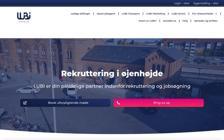 Skærmbillede af lubijob.dk