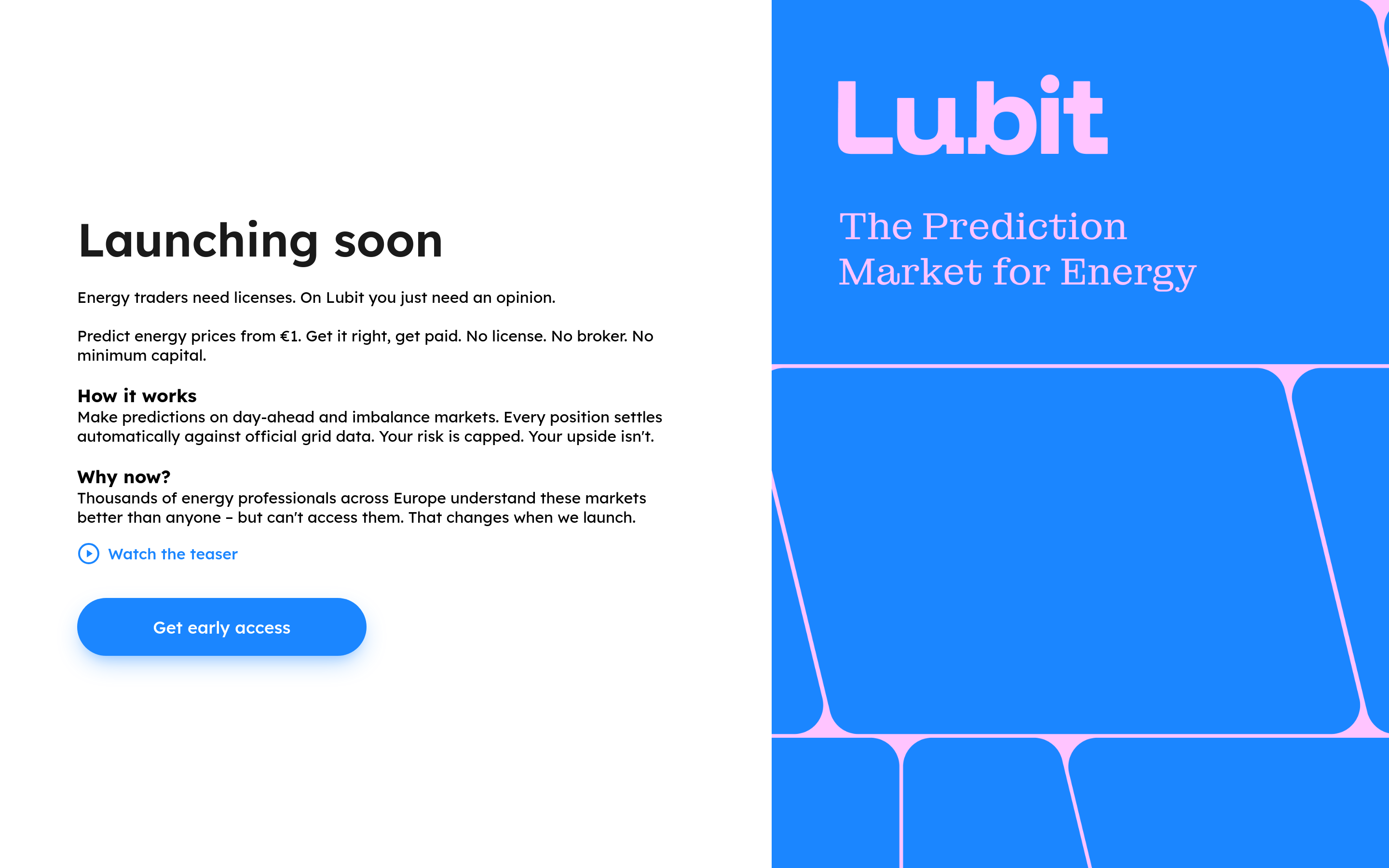 Screenshot of Lubit - Coming Soon
