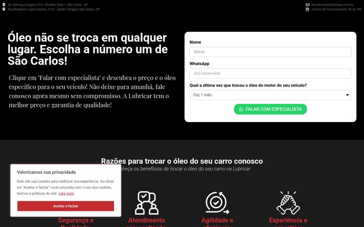 Screenshot of lubricars.com.br
