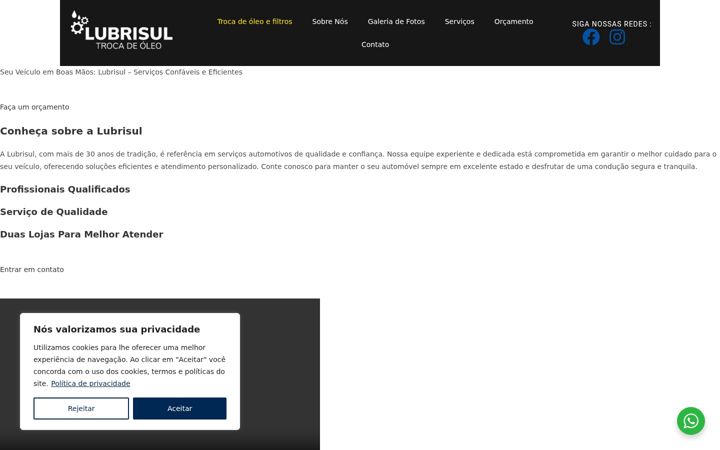 Screenshot of lubrisulrs.com.br